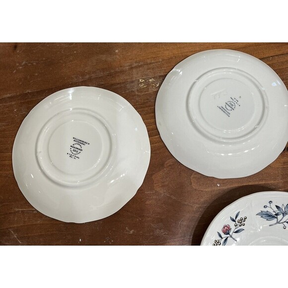 Set Of 6 Wedgwood Williamsburg Potpourri Saucers For Footed Cups 5-3/4" *FLAWED - Picture 7 of 15